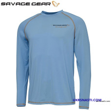 Реглан Savage Gear Aqua UV Long Sleeve Tee размер S синий